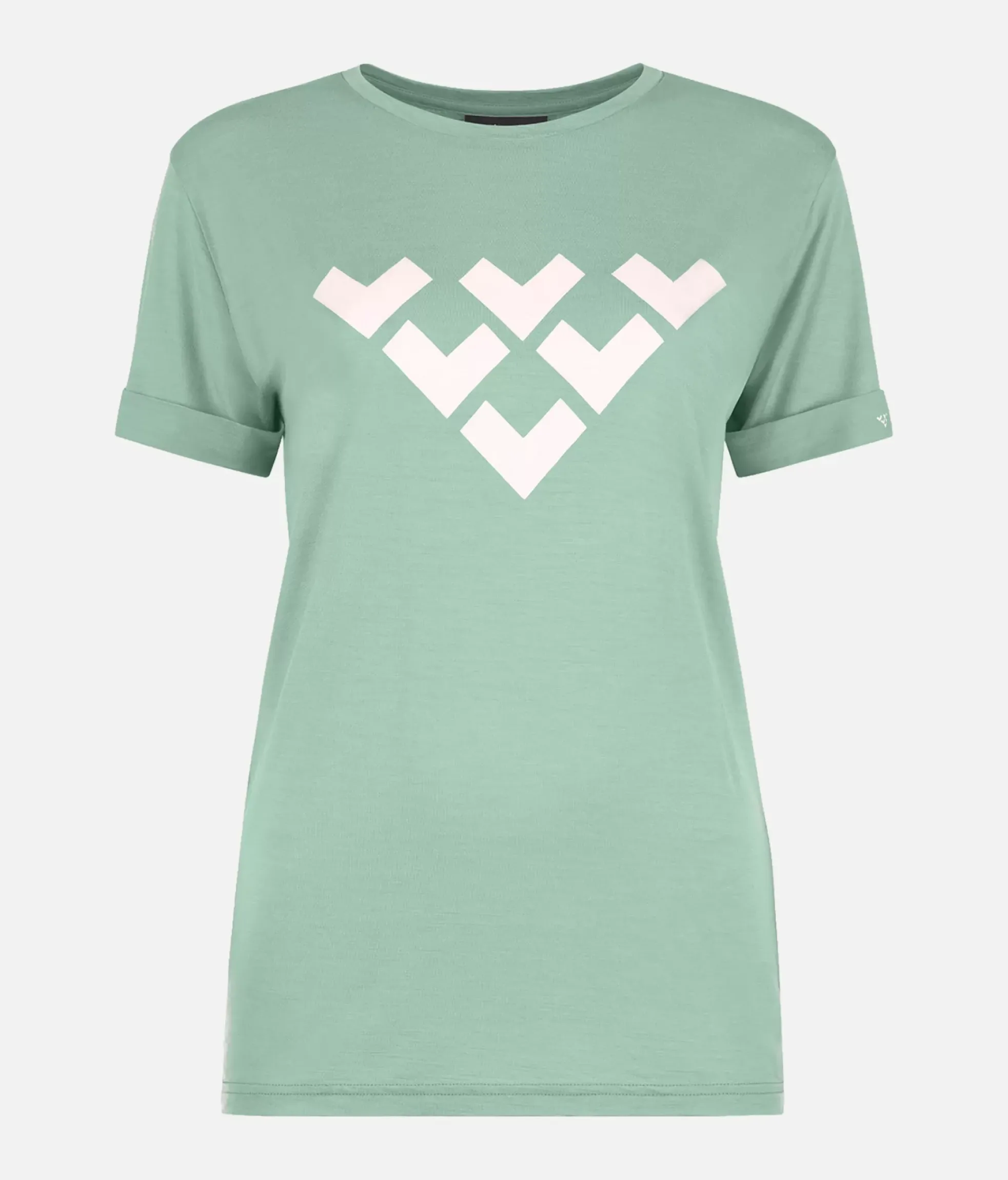 Online Black Crows T-Shirt Femme Chevron Merino Blend Manches Courtes Light Green