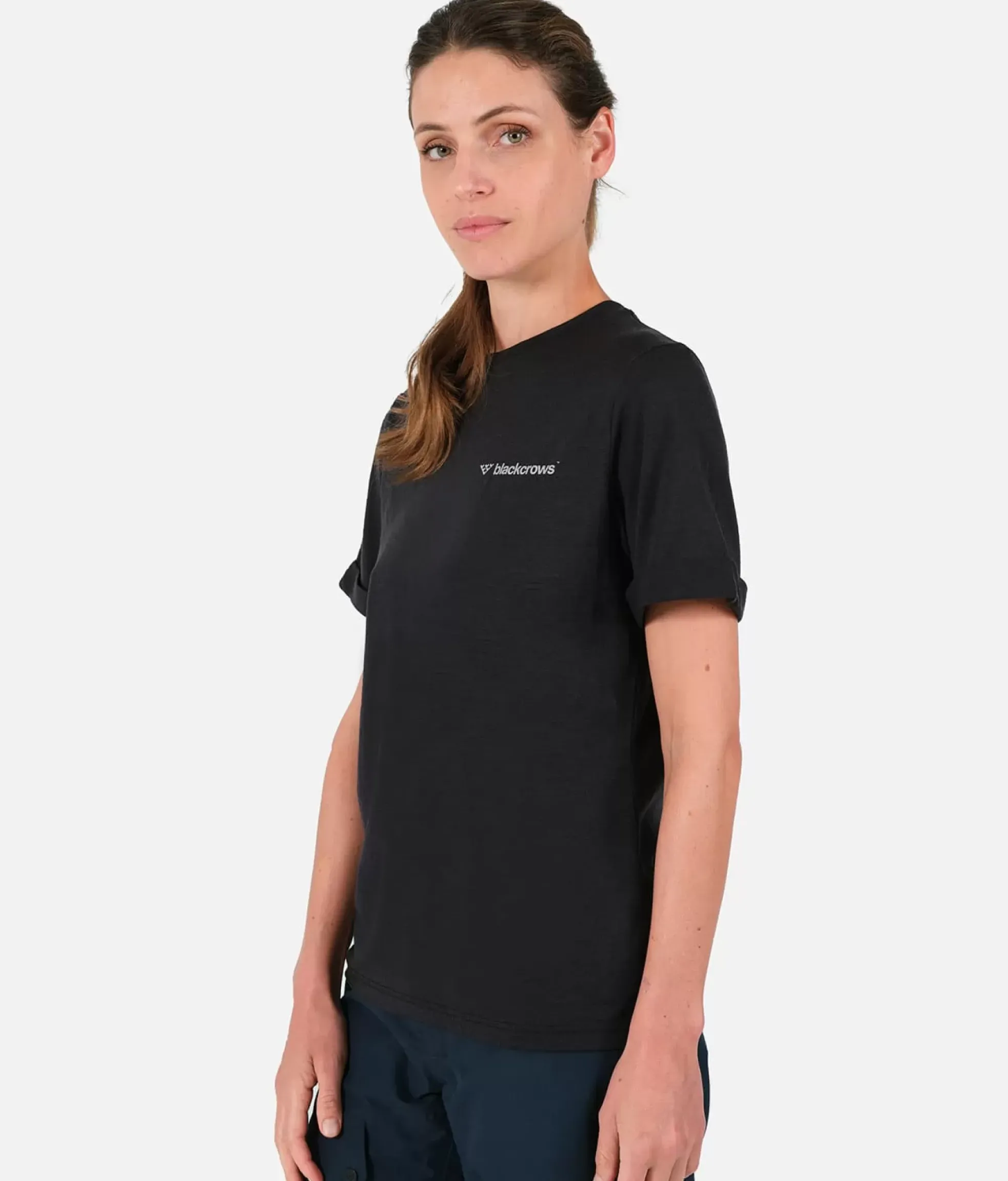 Online Black Crows T-Shirt Femme Merino Blend Manches Courtes Noir