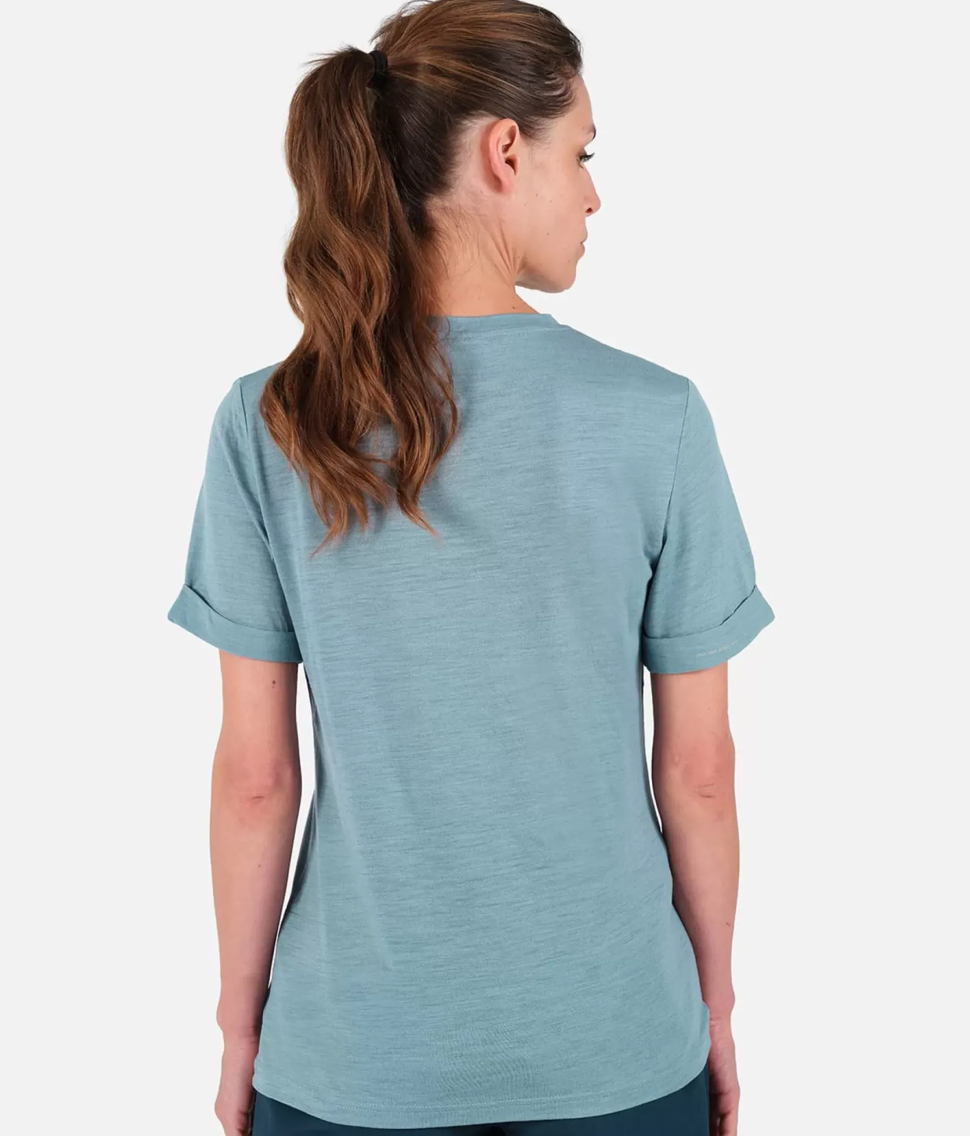 Hot Black Crows T-Shirt Femme Merino Blend Manches Courtes Pierre Bleu