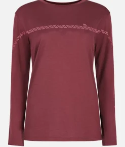 Black Crows T-Shirt Femme Merino Manches Longues Line Bordeaux
