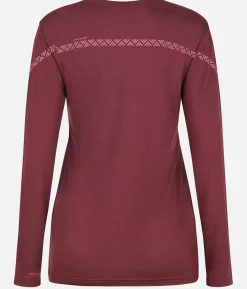 Black Crows T-Shirt Femme Merino Manches Longues Line Bordeaux