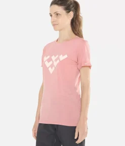 Outlet Black Crows T-Shirt Femme Merino Manches Courtes Chevron Rose Ancienne