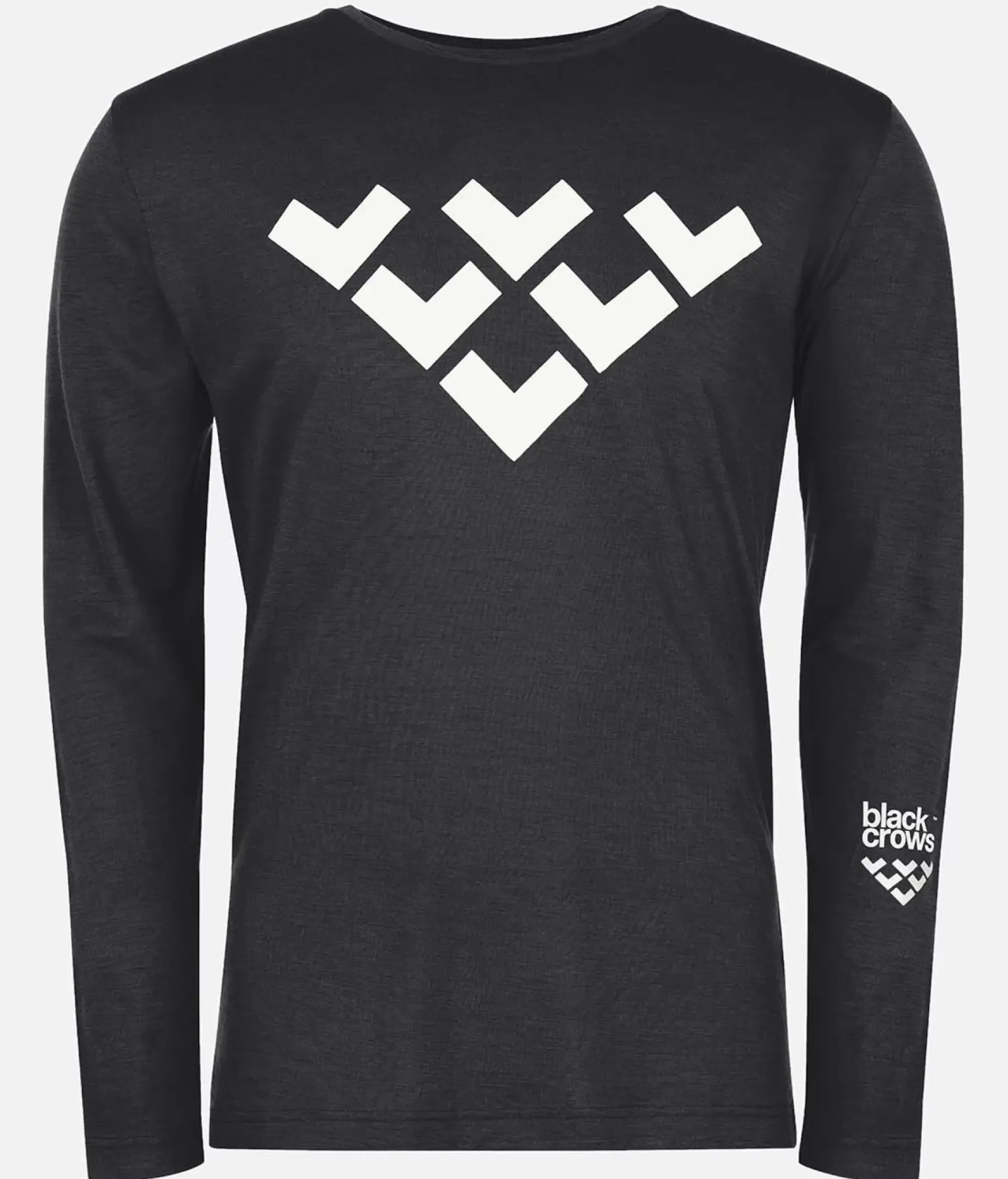 New Black Crows T-Shirt Homme Chevron Merino Blend Manches Longues Noir