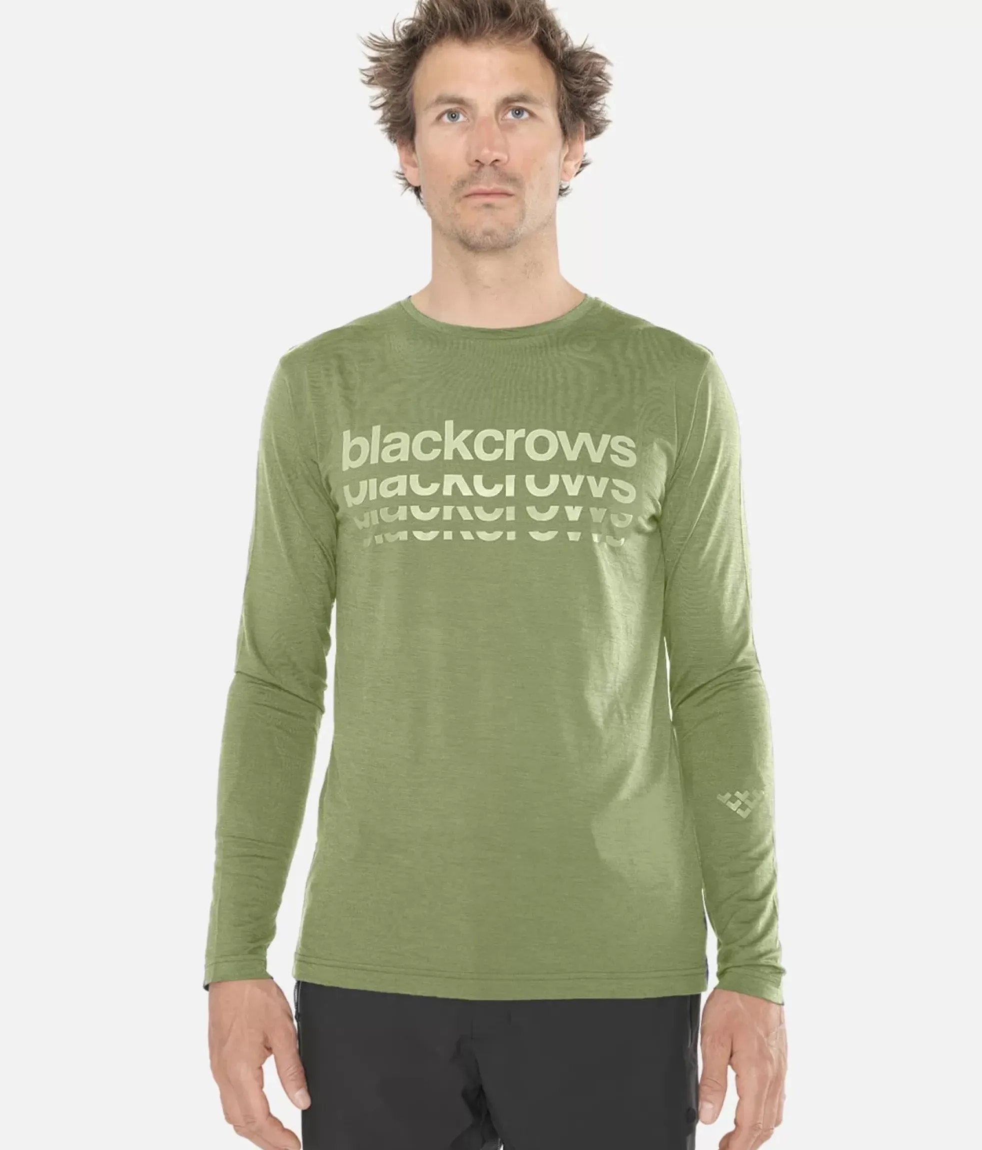 Discount Black Crows T-Shirt Homme Merino Bc Manches Longues Vert Olive