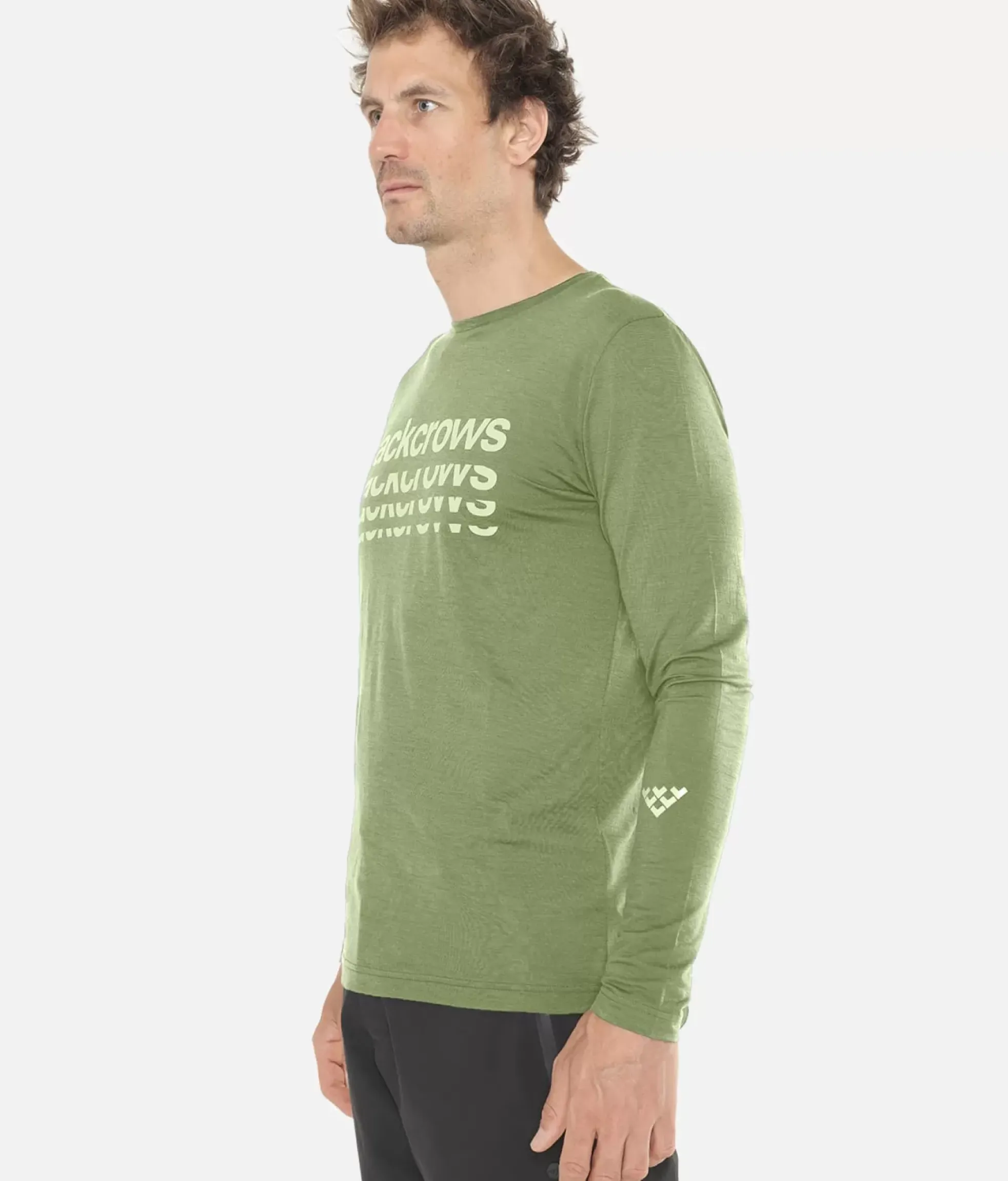 Discount Black Crows T-Shirt Homme Merino Bc Manches Longues Vert Olive