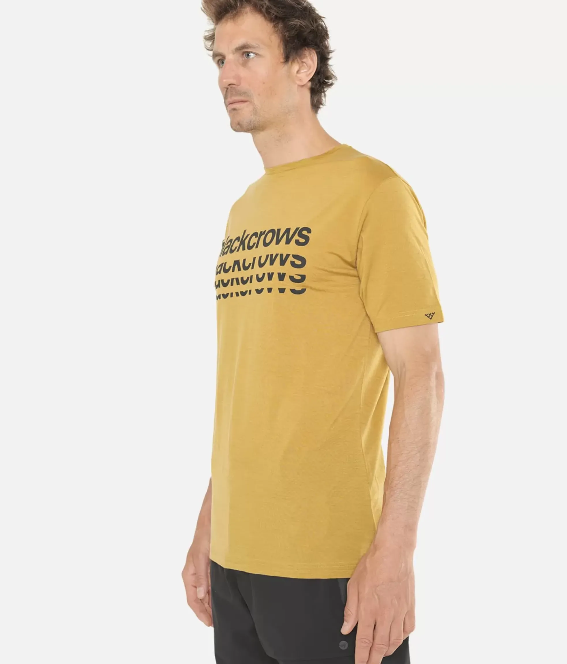 New Black Crows T-Shirt Homme Merino Bc Manches Courtes Or