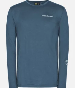 Best Black Crows T-Shirt Homme Merino Blend Manches Longues Bleu Petrole