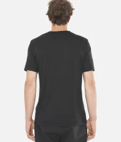 Black Crows T-Shirt Homme Merino Manches Courtes Chevron Noir-Jaune